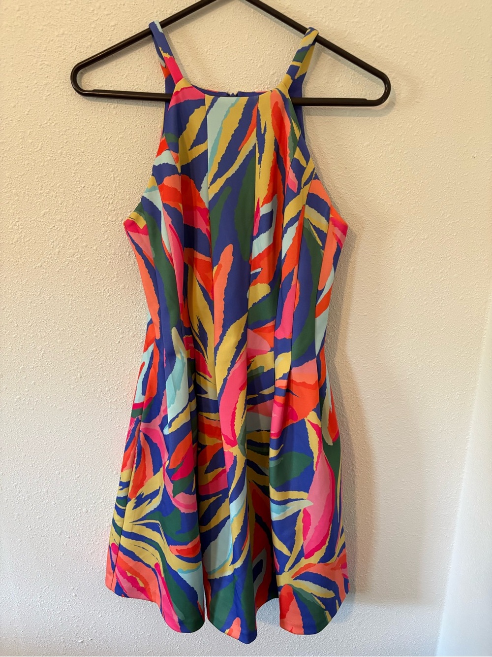 Vince Camuto Printed Scuba Halter Dress